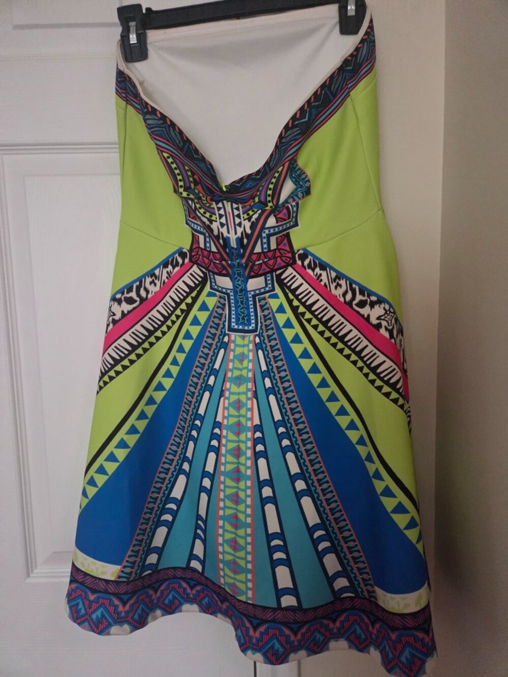 Flying Tomato Strapless Tribal Print Fit & Flare Dress L